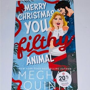 Merry Christmas You Filthy Animal Book Cover — Blue & Red